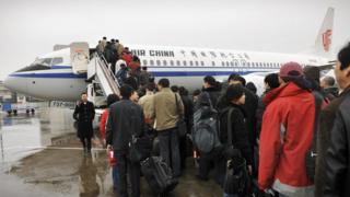 An Air China plane in Chongqing