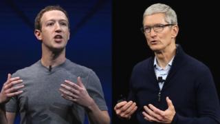 Mark Zuckerberg y Tim Cook