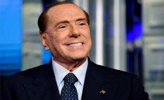 Head of the centre-right Forza Italia (Go Italy) Silvio Berlusconi
