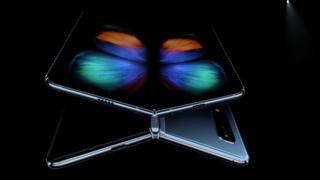 DJ Koh, President and CEO of IT & Mobile Communications Division of Samsung Electronics, announces the new Samsung Galaxy Fold smartphone during the Samsung Unpacked event on February 20, 2019 in San Francisco, California.
