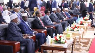madaxdii ka qeyb gashay xafladii caleema saarka madaxwaynaha Jubbaland