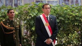 President Martin Vizcarra attends a swearing-in ceremony at the government palace in Lima, Peru October 3, 2019.