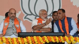 अमित शाह, नरेंद्र मोदी आणि विजय रुपाणी