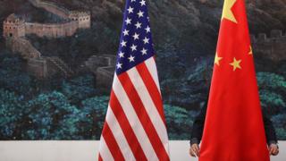 Banderas de Estados Unidos y de China