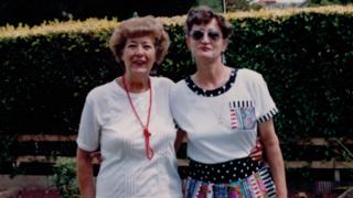 Pamela Smedley with her mother Betty in 1990