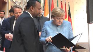 ቀዳማይ ሚንስትር ኣብዪ ኣሕመድን መራሒተ መንግስቲ ጀርመን ኣንጌላ መርክልን