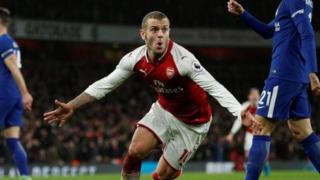 Jack Wilshere yana murnar bal din da ya ci