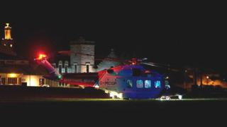 Airlift after A941 crash