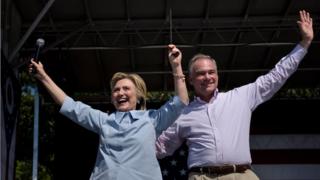 Hillary Clinton y Tim Kaine