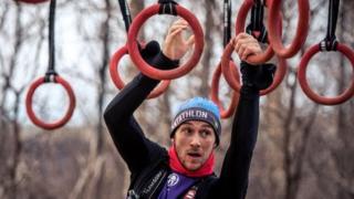 John Albon on the rings obstacle round