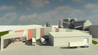 Artist impression of a factory