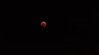 Blood moon from his front door