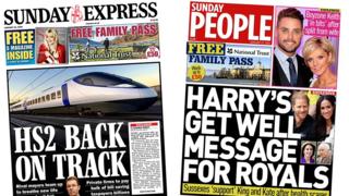 Sunday Express and Sunday People front pages - 21/01/24