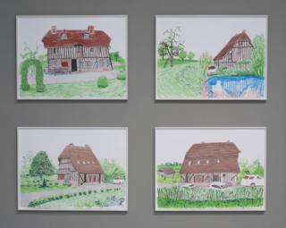 David Hockney's sketches of his house in Normandy