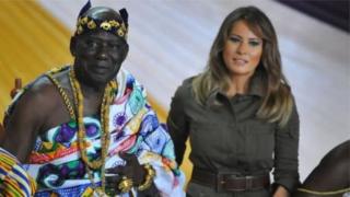 Melania Trump paid a courtesy call on the local chief Osabarimba Kwesi Atta II before visiting the for