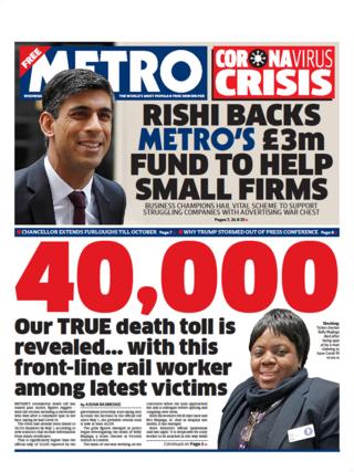 Metro front page