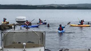 Canoeing on the water