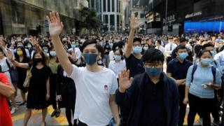 Protesters in Hong Kong