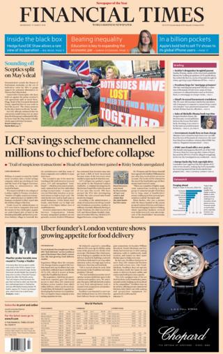 Financial Times front page, 27/3/19
