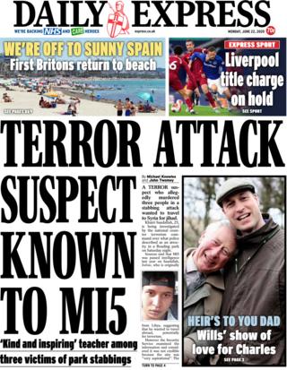 Daily Express front page 22 June