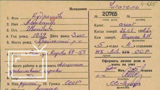 Учетная карточка агента КГБ