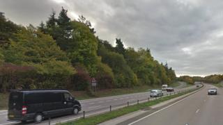 The A417 junction with Burford Road near Cirencester in Gloucestershire where the fatal crash took place