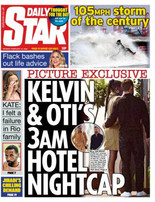Monday's Daily Star front page