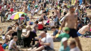 People on Scarborough beach on Wednesday