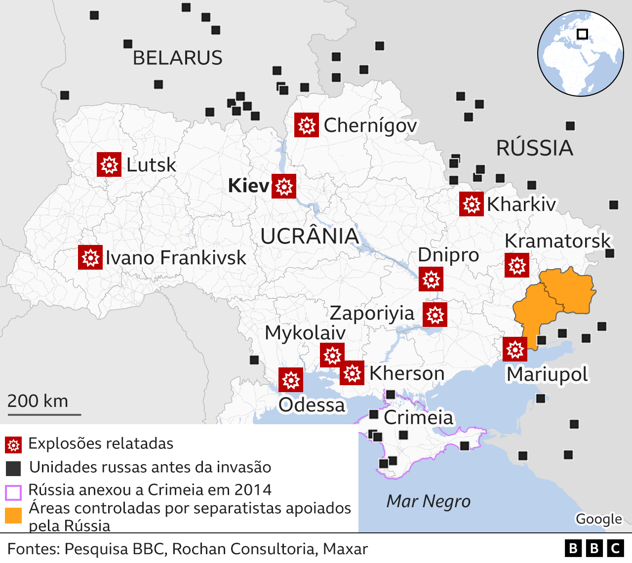 Guerra Na Ucrânia O Ataque Da Rússia Em Mapas Bbc News Brasil