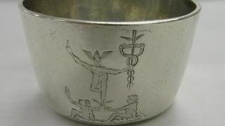 18th century silver dram cup