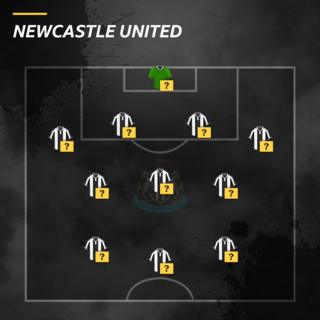 Newcastle team selector graphic