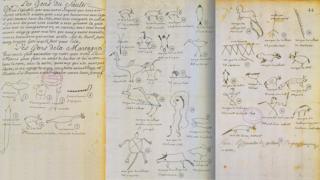 Copia original del Tratado de Paz de 1701 con las firmas del gobernador Callière y de los caciques, que utilizaron pictogramas.