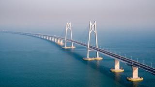Aerial view of Hong Kong-Zhuhai-Macau Bridge on June 11, 2018 in Zhuhai, Guangdong Province of China. (Photo by VCG)