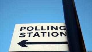 Polling station sign