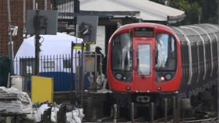 The train at Parsons Green Station