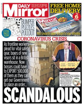 Daily Mirror front page