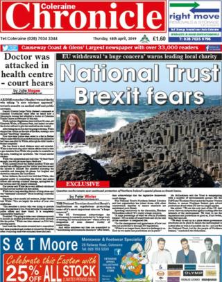 Coleraine Chronicle front page