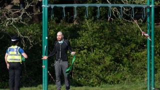 A man in a park
