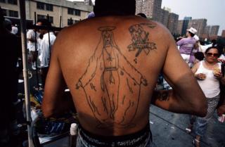 A tattooed back