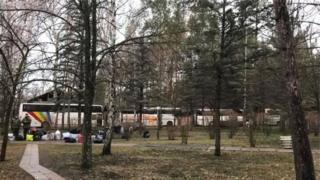 Автобусы, на которых повезли пленных сепаратистов