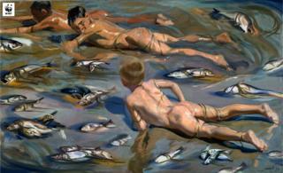 WWF's version of Niños en la playa (Boys on the Beach) by Joaquín Sorolla