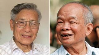 PGS.TS. Mạc Văn Trang (trái) và nhà văn Nguyên Ngọc