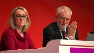 Rebecca Long-Bailey and Jeremy Corbyn