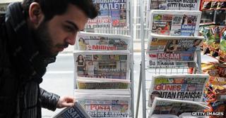 Newspaper stand in Turkey