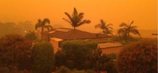 Orange sky over Merimbula, NSW, Australia