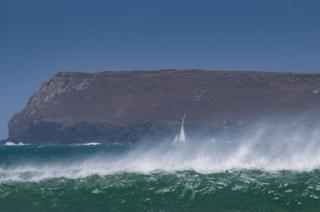 A boat on the sea