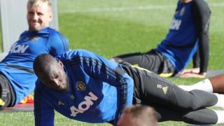 Romelu Lukaku training