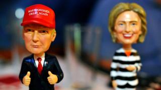 Donald Trump ve Hillary Clinton kuklaları