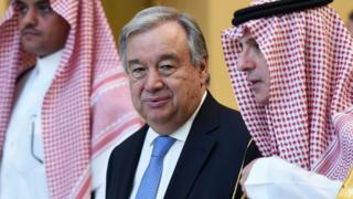 تصريحات الجبير جاءت في مؤتمر صحفي مع غوتيريش