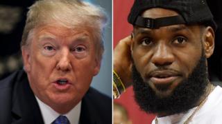 Donald Trump (L) and Lebron James (R)